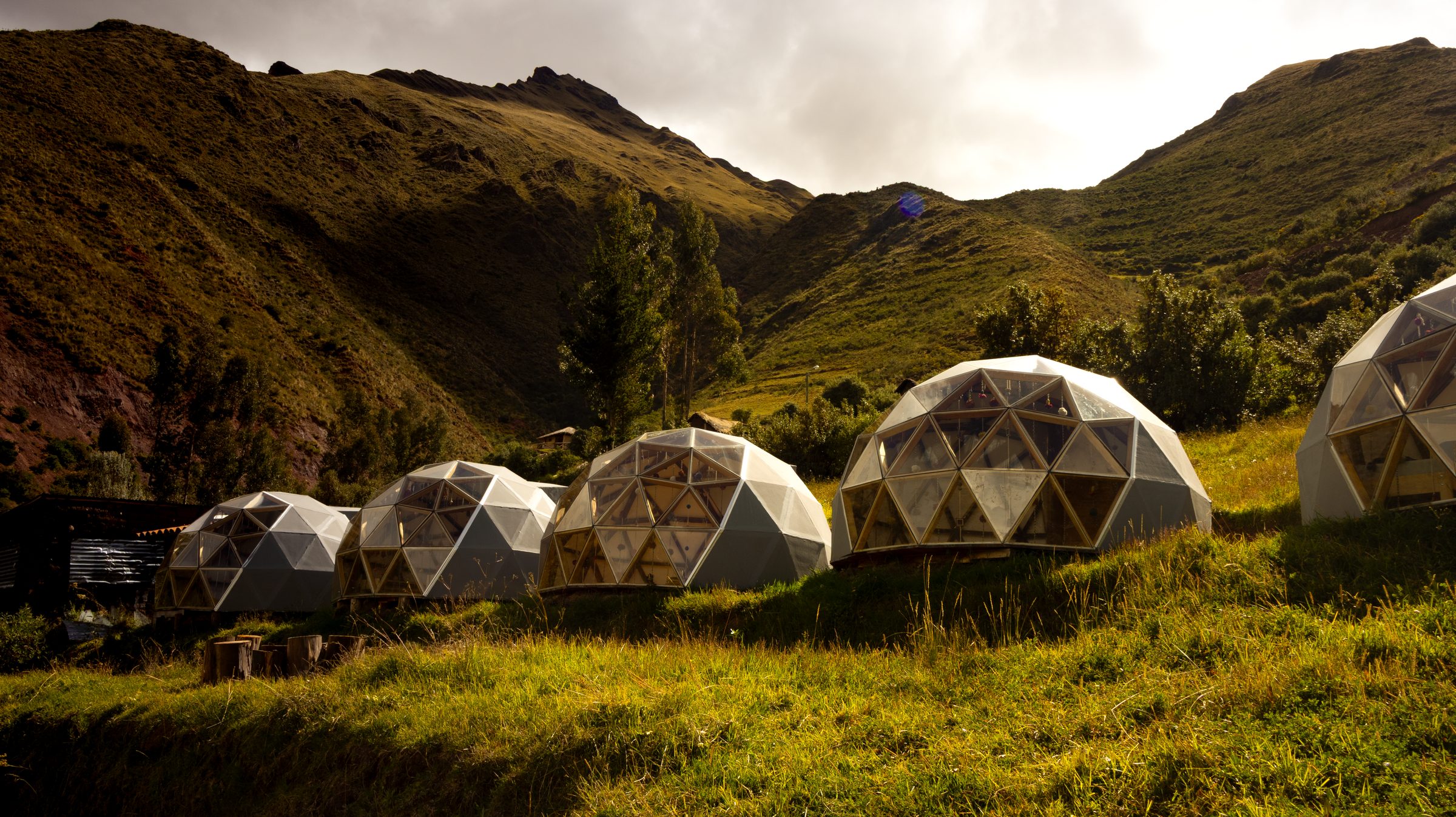 Dome with Andean mountains in the background